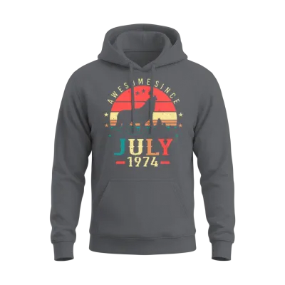 In July 1974 Retro Unisex Hoodie - Charcoal
