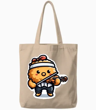 Violin Chicken Nugget Lover Chicken Nugget Violin Tote Bags - Natural