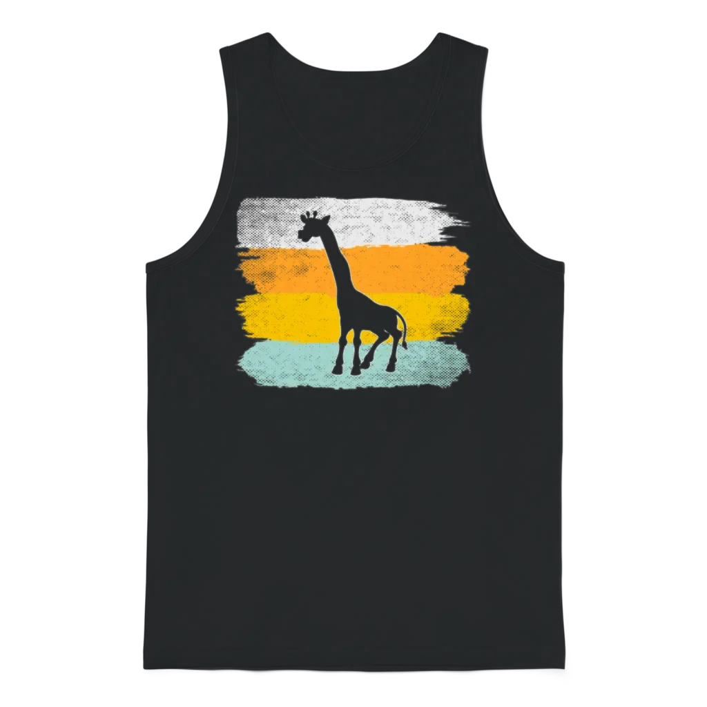 Giraffe Retro Unisex Tank Top - Black