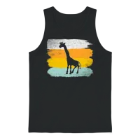 Giraffe Retro Unisex Tank Top - Black – 1