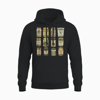 Funny Canned Pickles Unisex Hoodie - Black