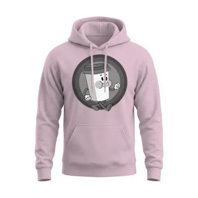 Retro Coffee Unisex Hoodie - Light Pink