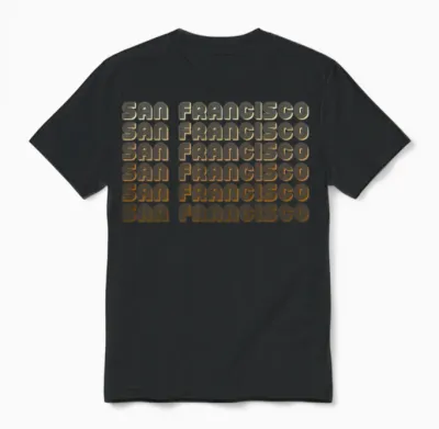 Retro San Francisco California Unisex T-Shirt - Black