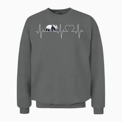 Herzschlag Panda Ekg Bambusbär Herz Pandabär Unisex Sweatshirt - Graphite Heather