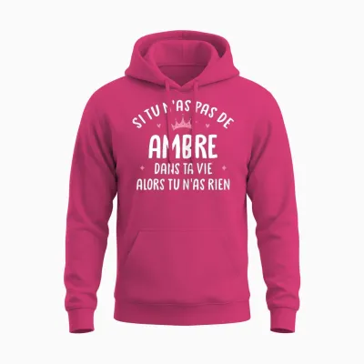 Femme Copine Humour Cadeau Personnalisé Prénom Ambre Unisex Hoodie - Heliconia