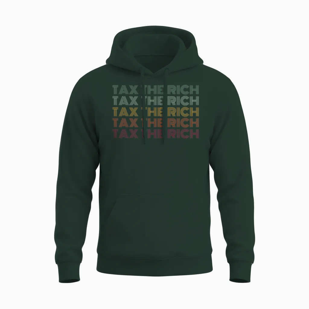 Tax the Rich Protest T-Shirt, Black, S Unisex Hoodie in Forest