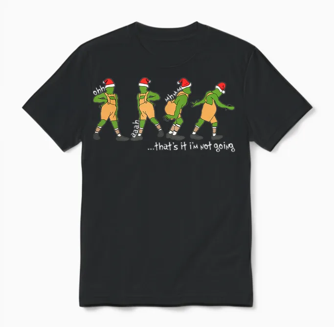 Funny Xmas That's It I'm Not Going Christmas Boy Girl Santa Unisex T-Shirt in Black
