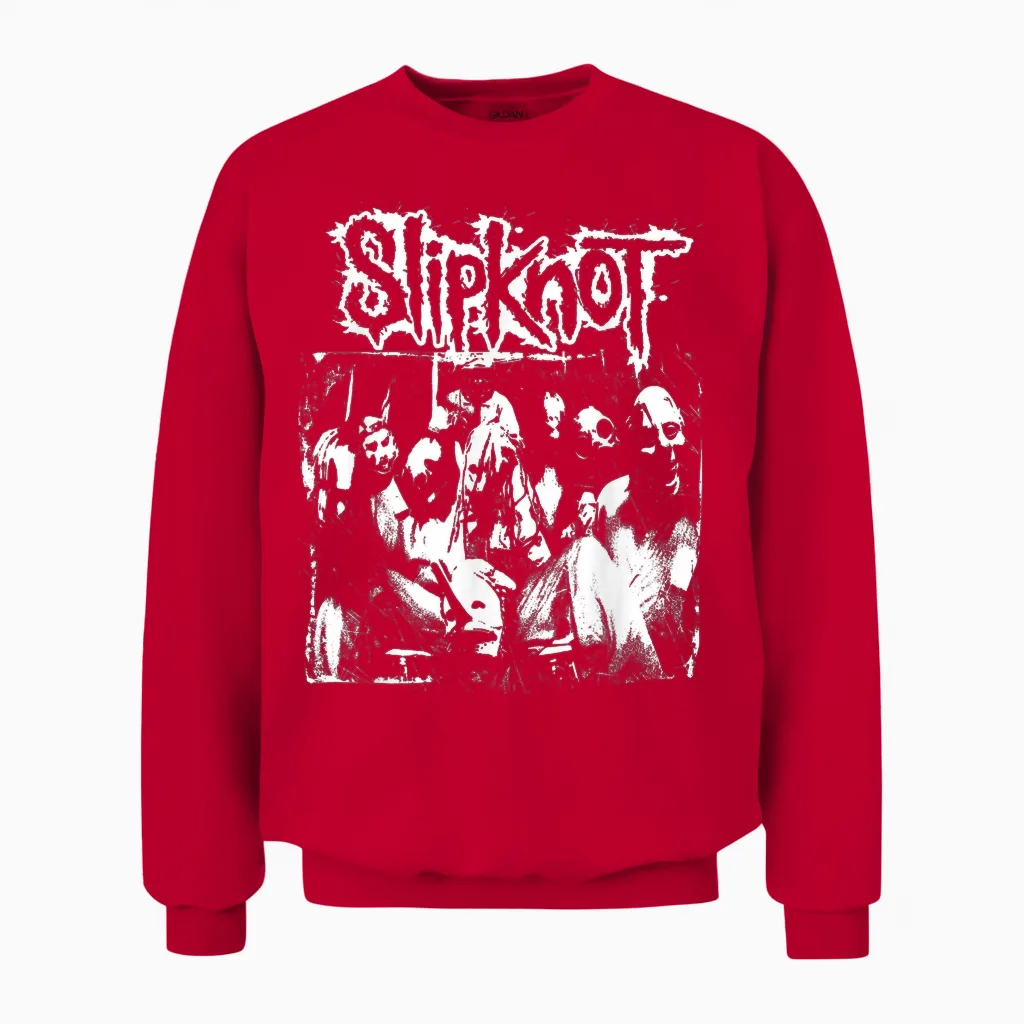 Official Slipknot Splatter Photo T-Shirt, Black, S Unisex Sweatshirt in Red