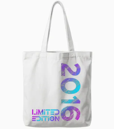 Kids 8th Birthday Limited Edition Vintage 2016 Boy Girl T-Shirt, Black Tote Bags - White