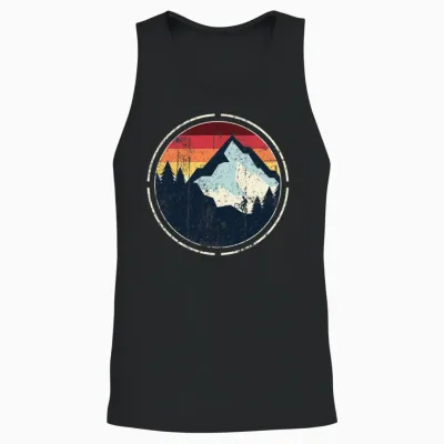 Retro Vintage Mountain Bike Unisex Tank Top - Black