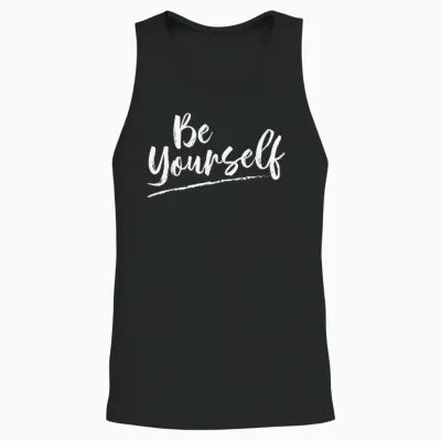 Be Yourself Message Unisex Tank Top - Black