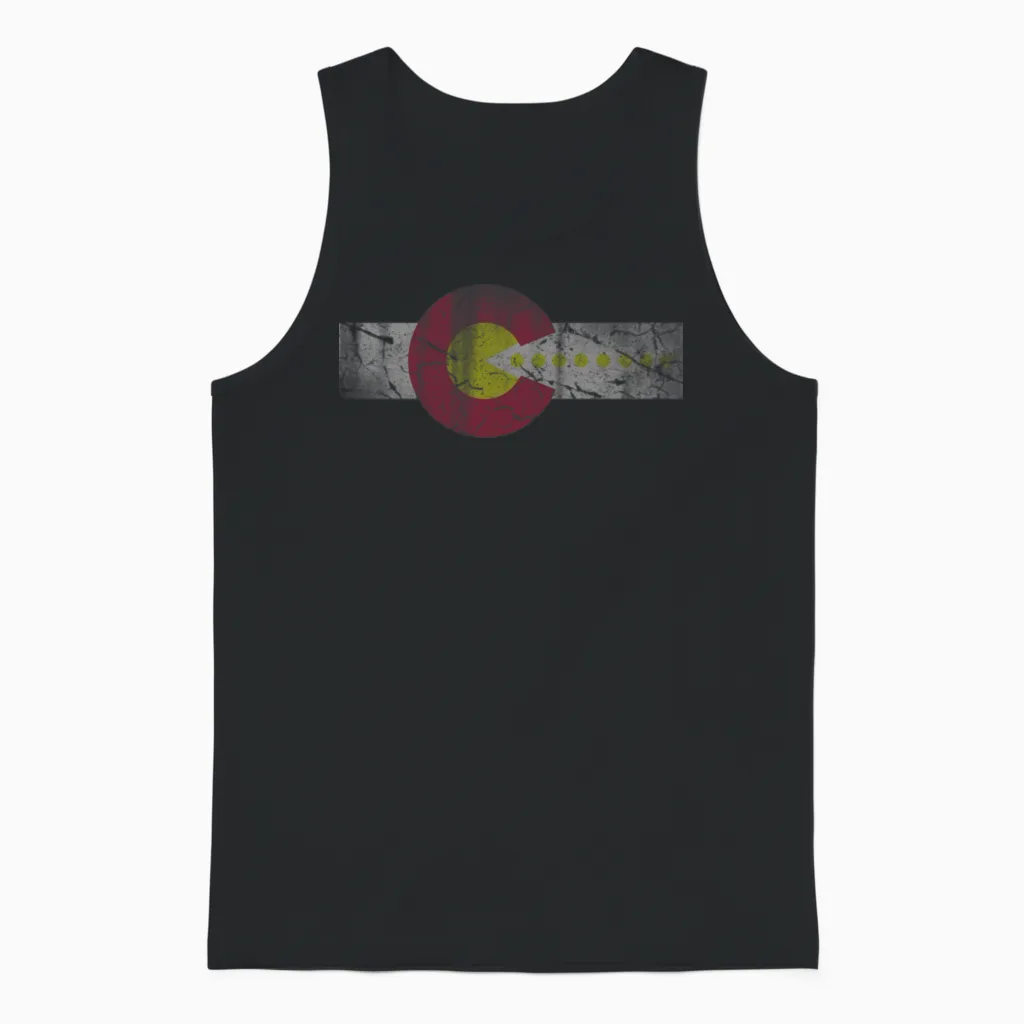 Retro 80s Flag of Colorado Unisex Tank Top - Black