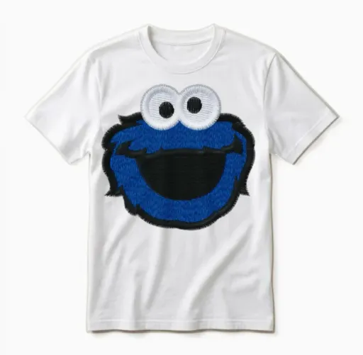 Sesame Street Cookie Monster Unisex T-Shirt in White