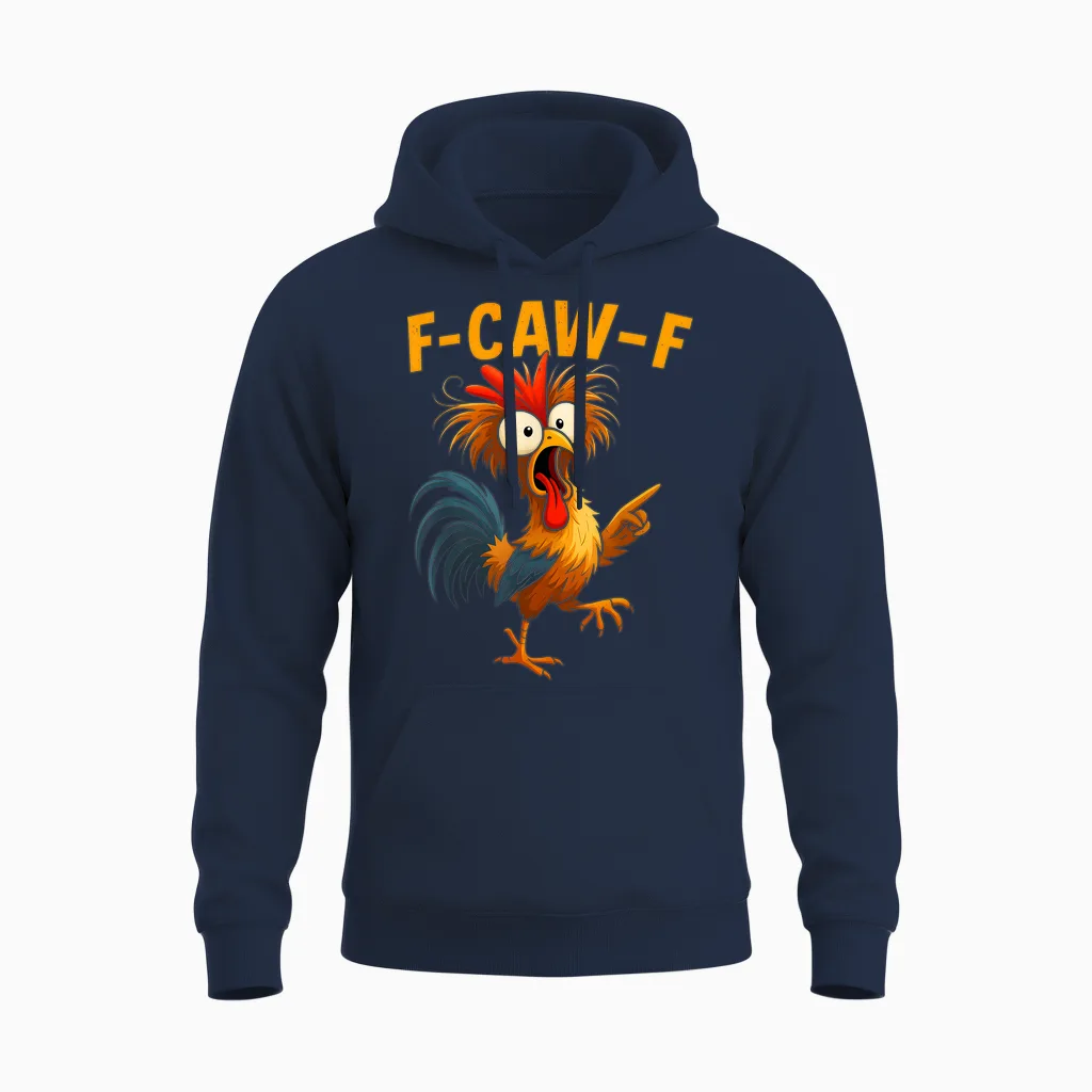 F Caw F Rooster Funny Bird Fcawf Chicken Whisperer Fawk Off Unisex Hoodie in Navy