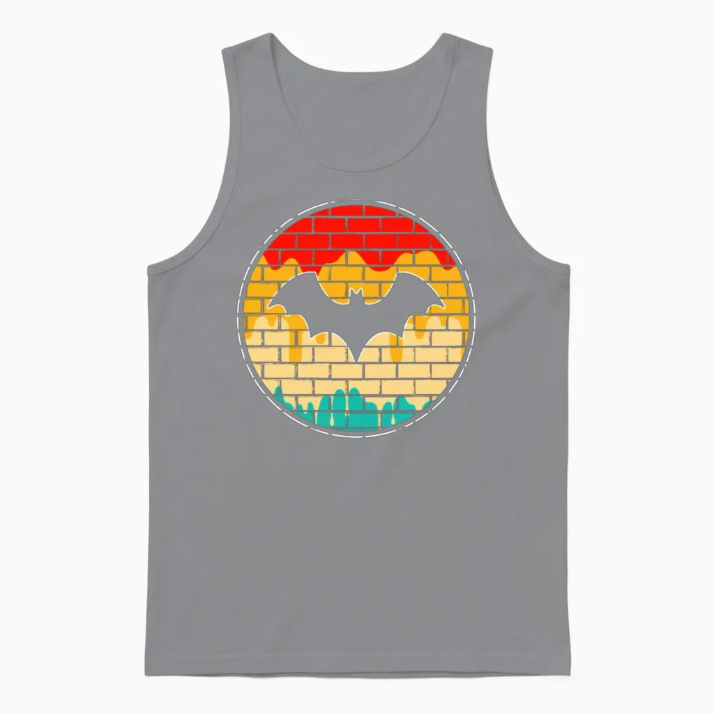 Bat Retro Unisex Tank Top in Sport Grey