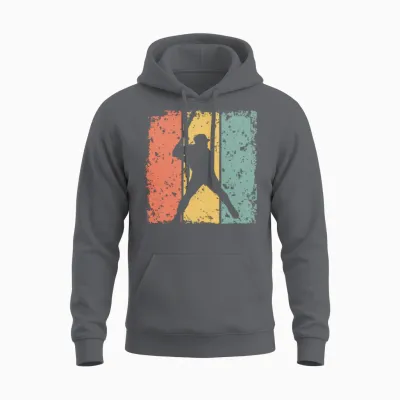 Baseball Retro Unisex Hoodie - Charcoal