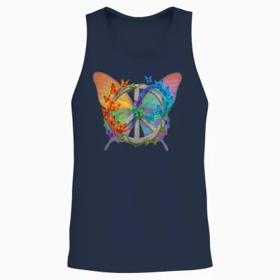 Butterfly Unisex Tank Top - Navy