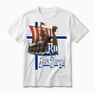 Ro! Heia Norge Wikingerschiff Design Für Norwegische Fans Unisex T-Shirt - White