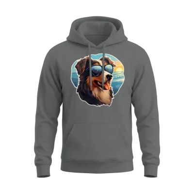 Dog with Sunglasses Unisex Hoodie - Graphite Heather