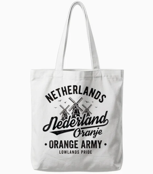 Netherlands Tshirt Dutch Holland Netherland Nederland Tote Bags in White