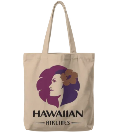 Hawaiian Airlines Vintage Logo Hawaii Camping T Sh Tote Bags - Natural