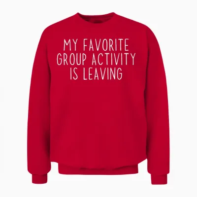 Antisocial Introvert Tee Co. Funny Introvert Antisocial Sarcastic Humorous Black Unisex-Adults Small Cotton 65% Polyester 35% Short Sleeve Classic Fit Crew Neck Unisex Sweatshirt - Red