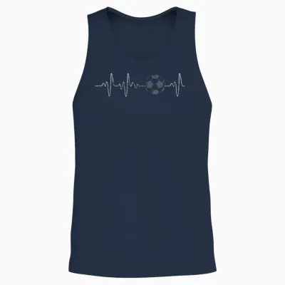 Soccer Heartbeat Unisex Tank Top - Navy