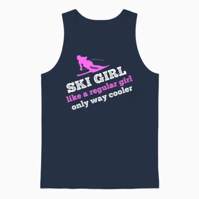Ski Girl - Like a Regular Girl, Only Way Cooler Unisex Tank Top - Navy
