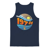 Timeless 1974 – Celebrating 51 Wonderful Years Unisex Tank Top - Navy – 1