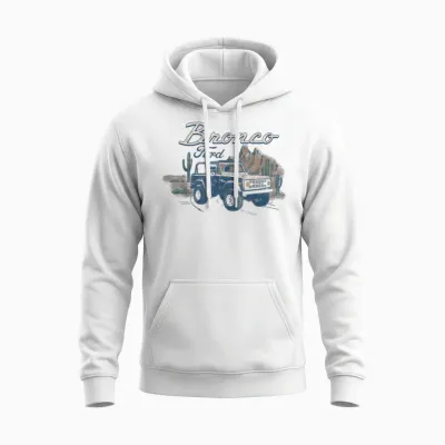 Ford - Bronco Suv Outdoor Desert Landscape Unisex Hoodie - White