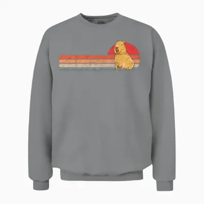 Capybara Retro Vintage Unisex Sweatshirt - Sport Grey