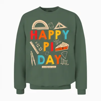 Happy Pi Day, Math Teacher, Math Lover Unisex Sweatshirt - Military Green