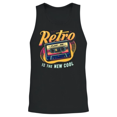 Retro Cool Cassette Unisex Tank Top - Black