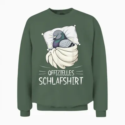 Official Sleep Shirt Pigeon Pyjamas Unisex Sweatshirt - Military Green