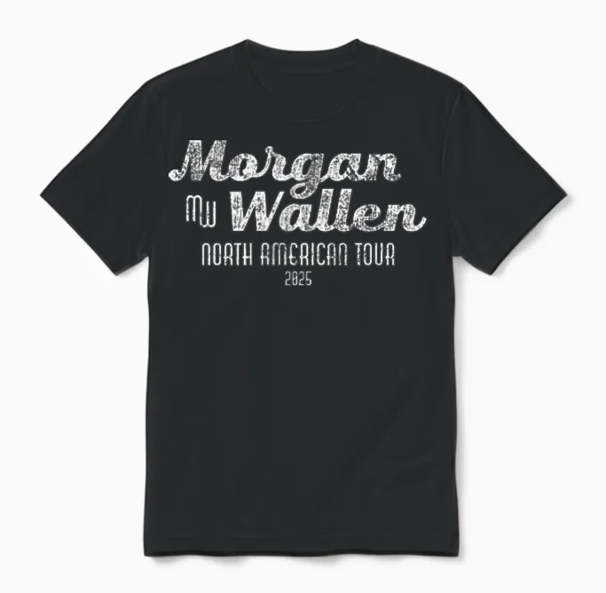 Official Morgan Wallen Exclusive 2025 Tour Blue Unisex T-Shirt in Black