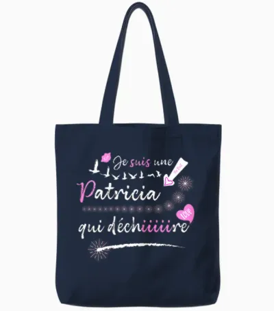 Patricia Gift Tee Shirt Birthday Patricia That Rips T-Shirt, Black, Female X-Small Tote Bags - Navy