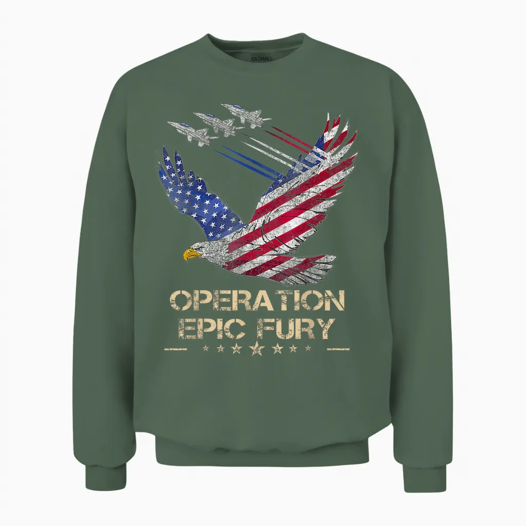 Operation Epic Fury Unisex Sweatshirt in Military Green