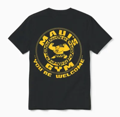 Disney Moana Maui's Gym Circle Logo Unisex T-Shirt - Black
