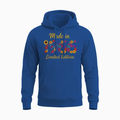 Made in 1966 Limited Edition Blumen Vintage 60 Geburtstag Unisex Hoodie - Royal