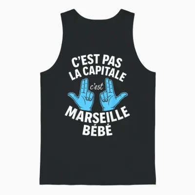 C'est Pas La Capitale C'est Marseille Unisex Tank Top - Black