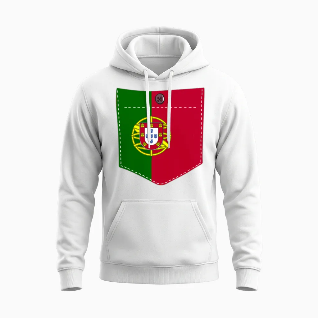 T-Shirt Drapeau Du Portugal - T-Shirt Portugal - Femme - Homme Manche Longue Unisex Hoodie in White