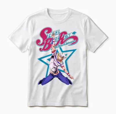 Steel Ball Run Johnny Joestar Pointing Action Pose Anime Unisex T-Shirt - White