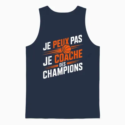 Entraîneur Je Peux Pas Je Coache Des Champions Coach Basket Unisex Tank Top - Navy