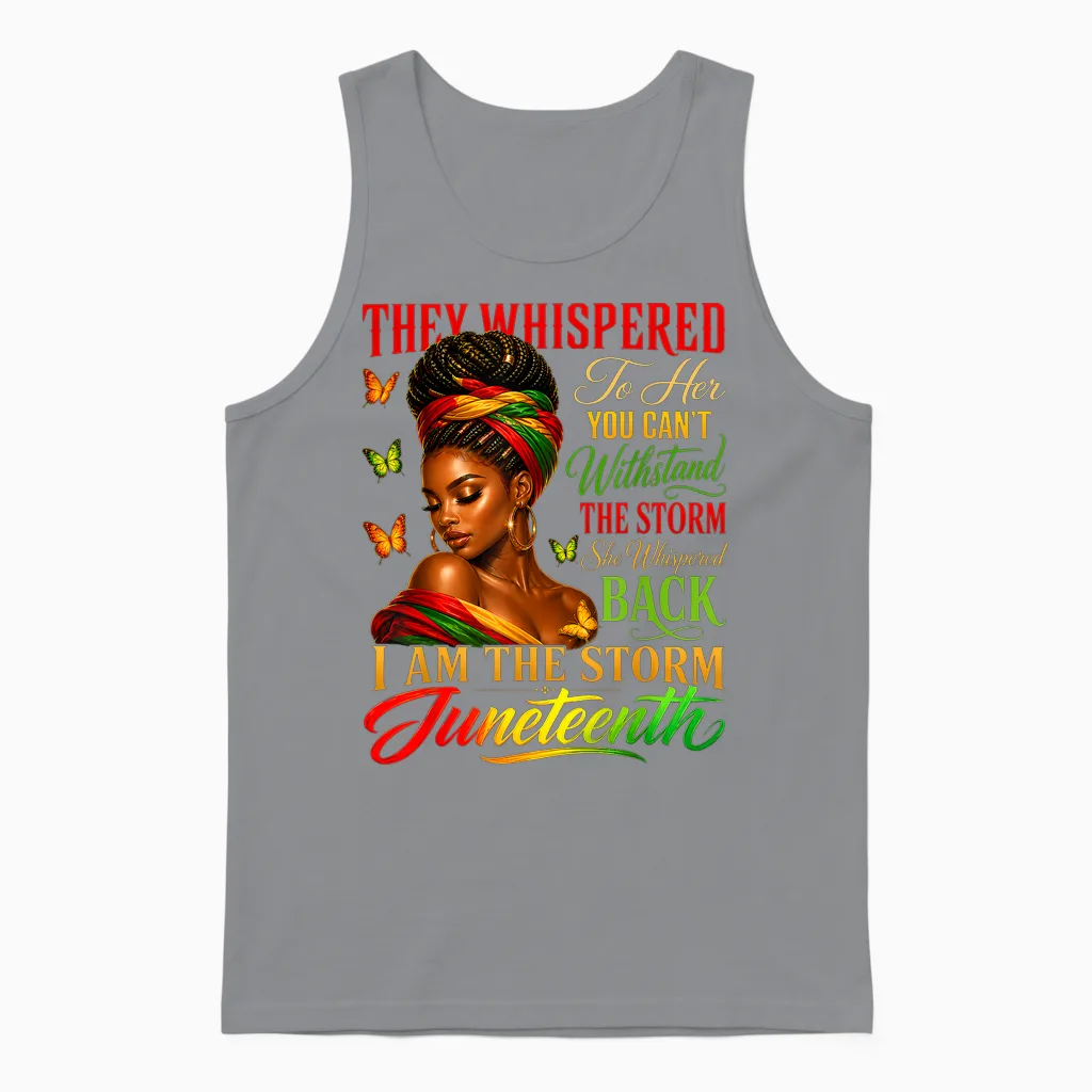 Juneteenth Shirts Women Girls Black African America Freedom Unisex Tank Top in Sport Grey