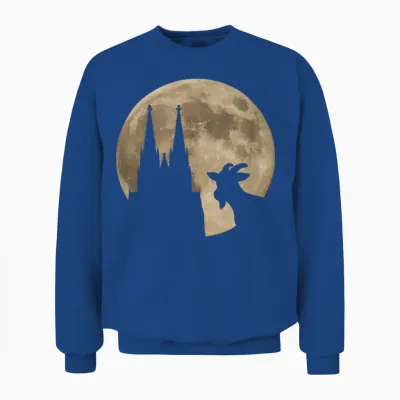 Cologne, My Town! Geißbock with Cathedral and Moon. Cologne Pride T-Shirt, Black Unisex Sweatshirt - Royal