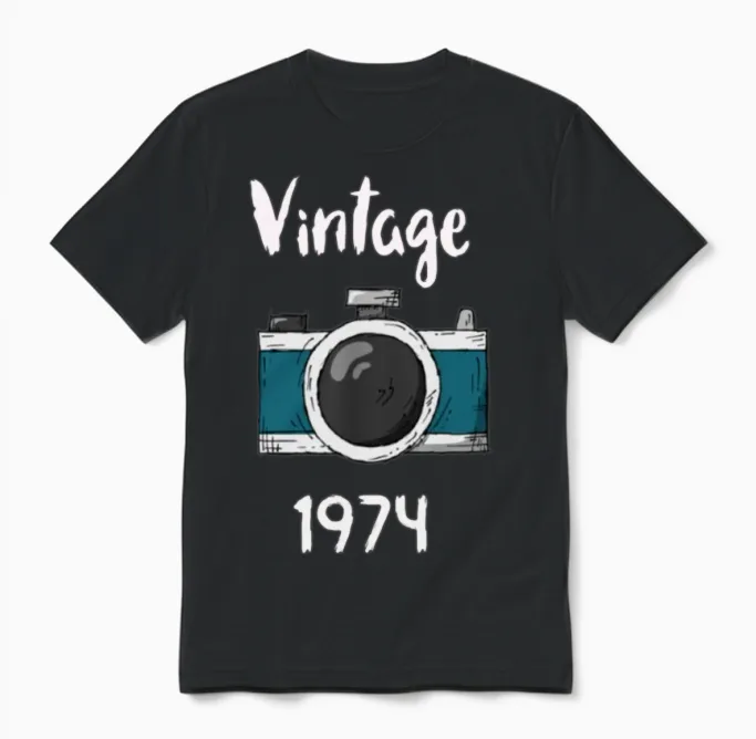 Vintage 1974 Unisex T-Shirt in Black
