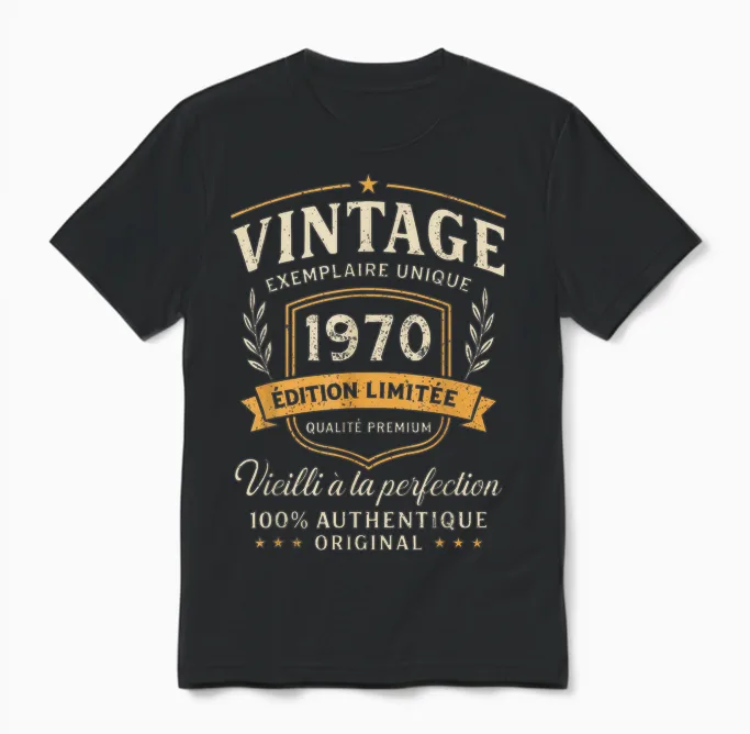Birthday Gift 56 Years Vintage 1970 Humor 56 Years Man Unisex T-Shirt in Black