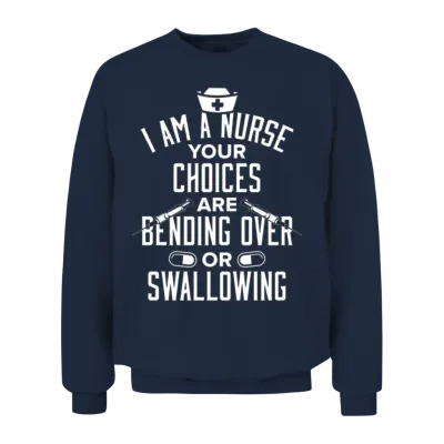 Funny Naughty Nurse Gift Hilarious Nursing with a Kinky Touch Unisex Sweatshirt - Navy