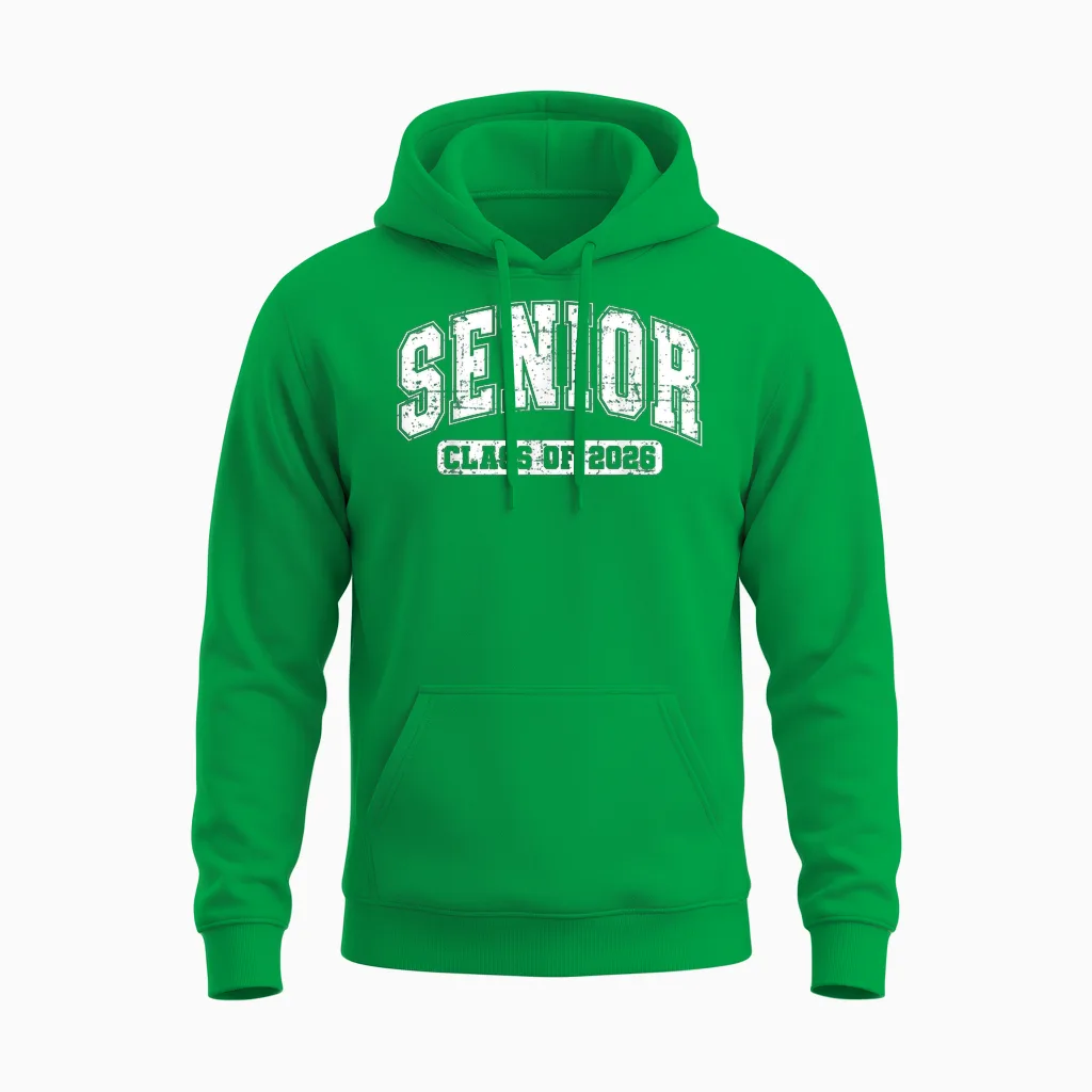 Senior 2026 Class of 2026 Seniors Graduation 2026 Senior 26 Unisex Hoodie in Irish Green