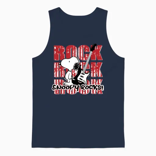 Peanuts Snoopy Rocks Unisex Tank Top - Navy